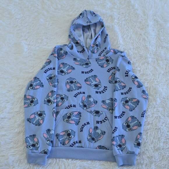 Disney Girls Stitch Hoodie Size L 14 - Picture 1 of 3
